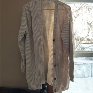 Elegant Women's Cream Cardigan Sweater